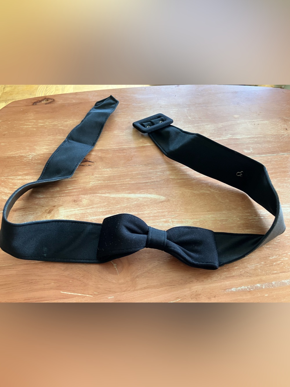Elegant Black Bow-Tie Waist Belt for Women